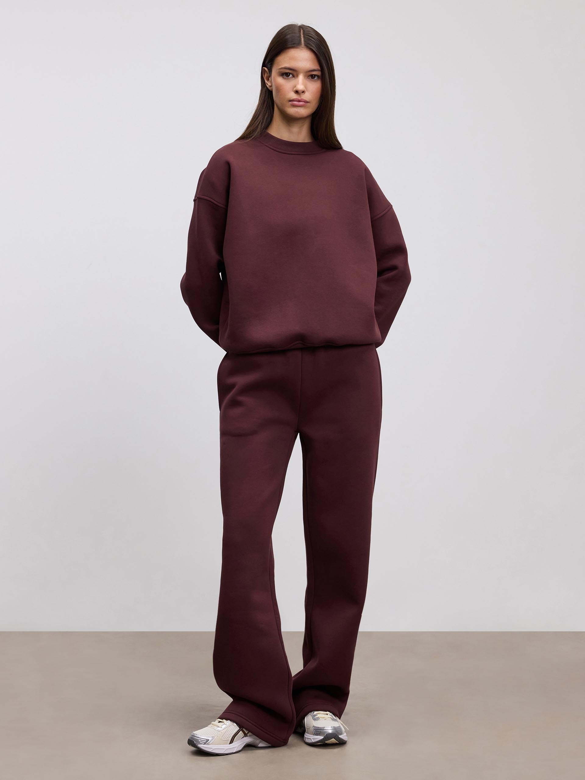 Womens Neoprene Sweatshirt in Burgundy