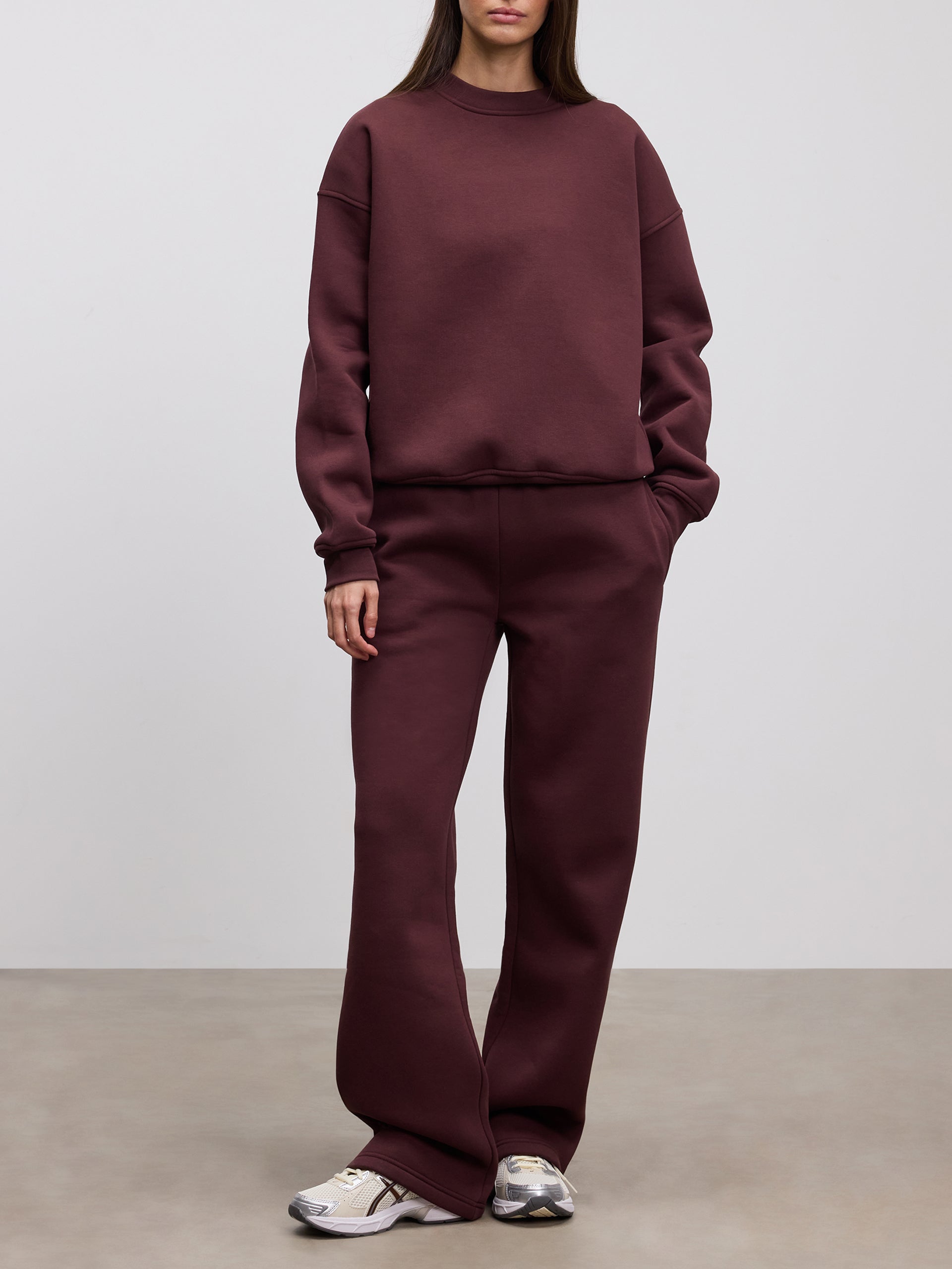 Womens Neoprene Sweatshirt in Burgundy