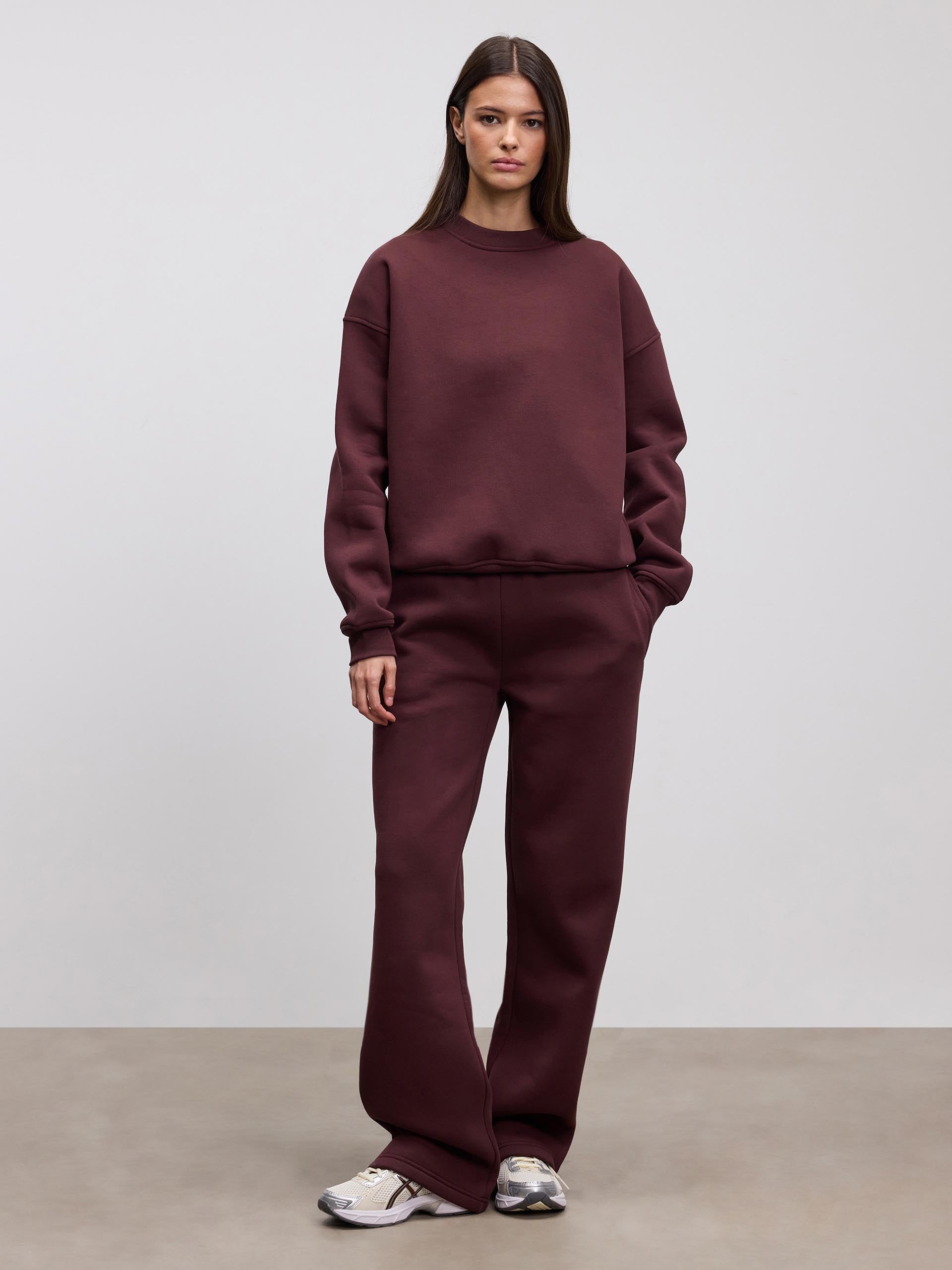 Womens Neoprene Sweatshirt in Burgundy