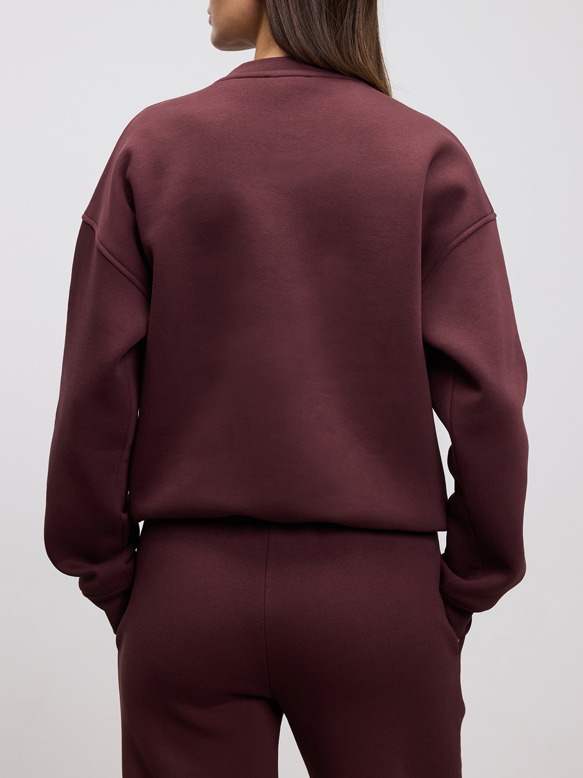 Womens Neoprene Sweatshirt in Burgundy