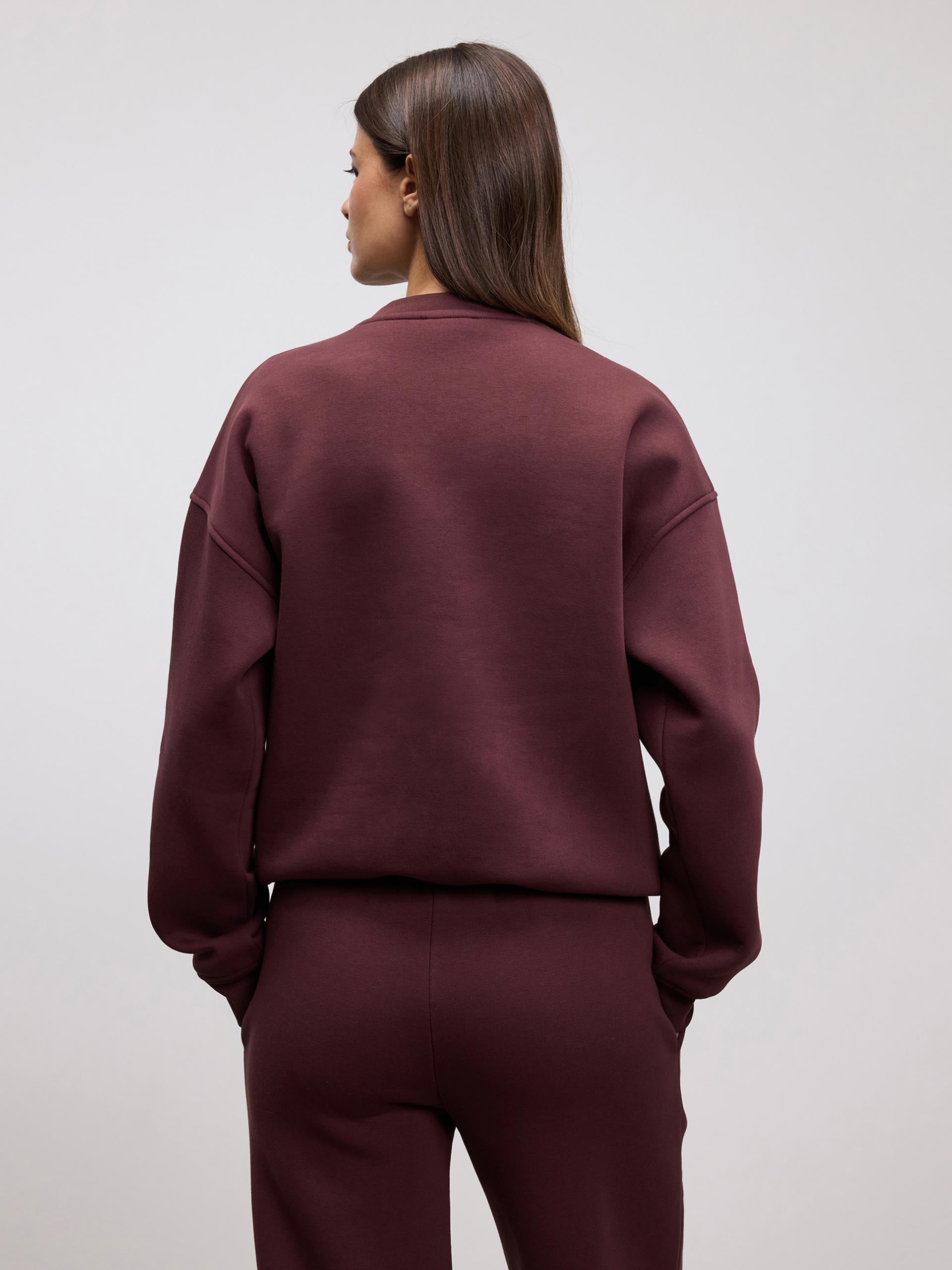 Womens Neoprene Sweatshirt in Burgundy