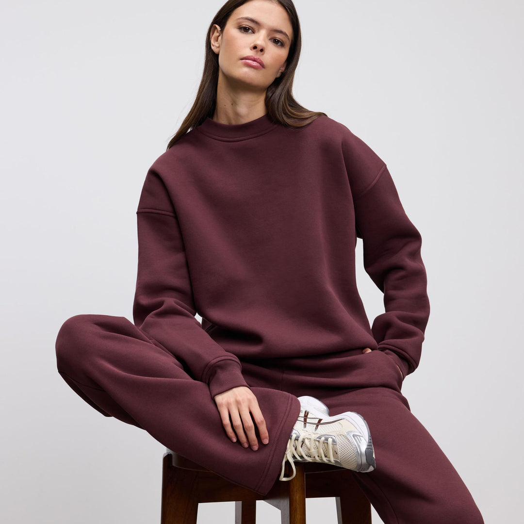 Womens Neoprene Sweatshirt in Burgundy