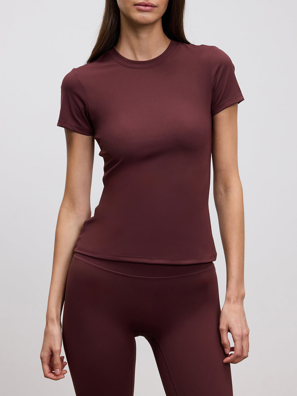 Womens Active T-Shirt in Burgundy