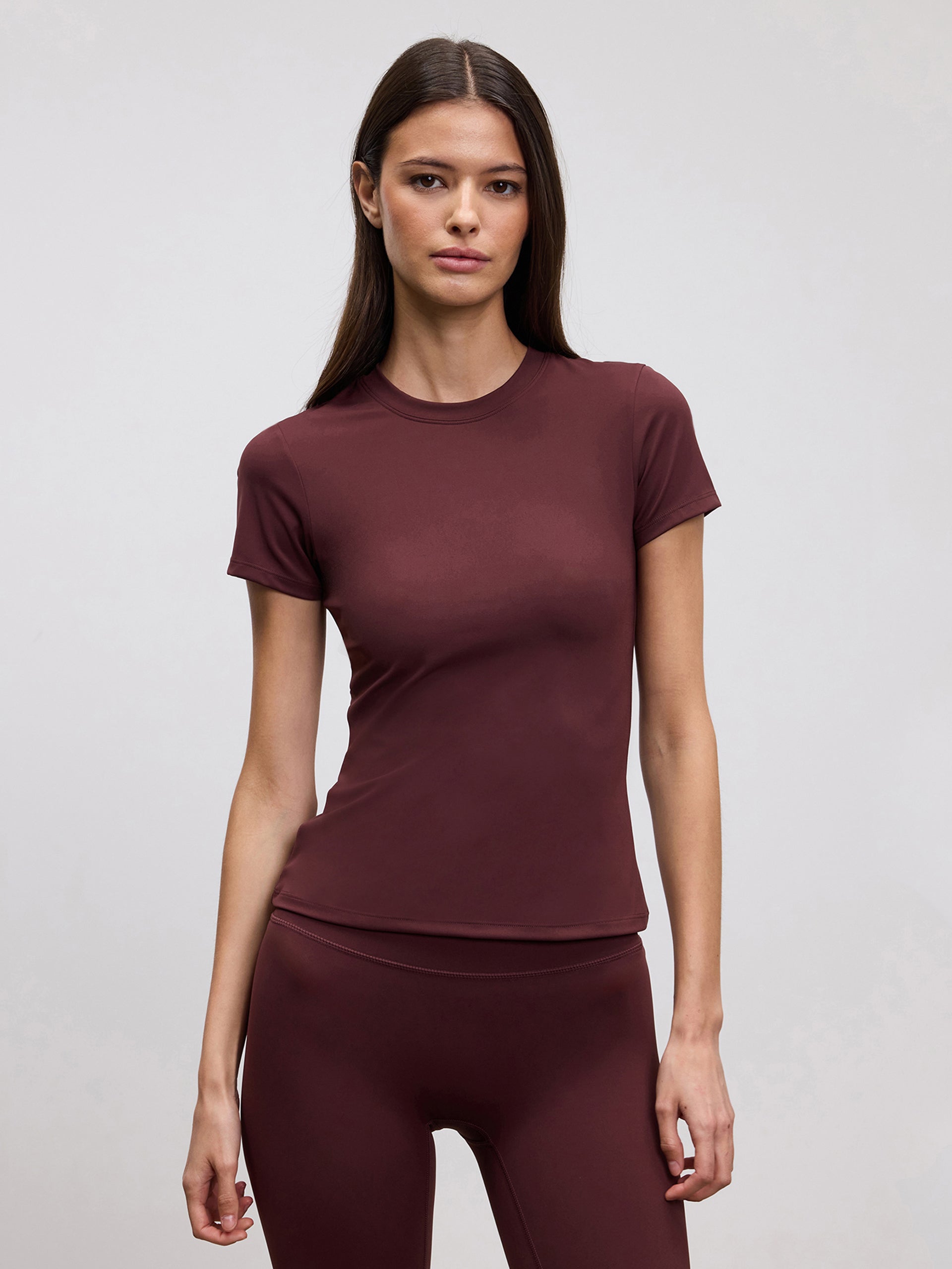 Womens Active T-Shirt in Burgundy
