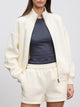 Womens Neoprene Funnel Neck Jacket in Ecru