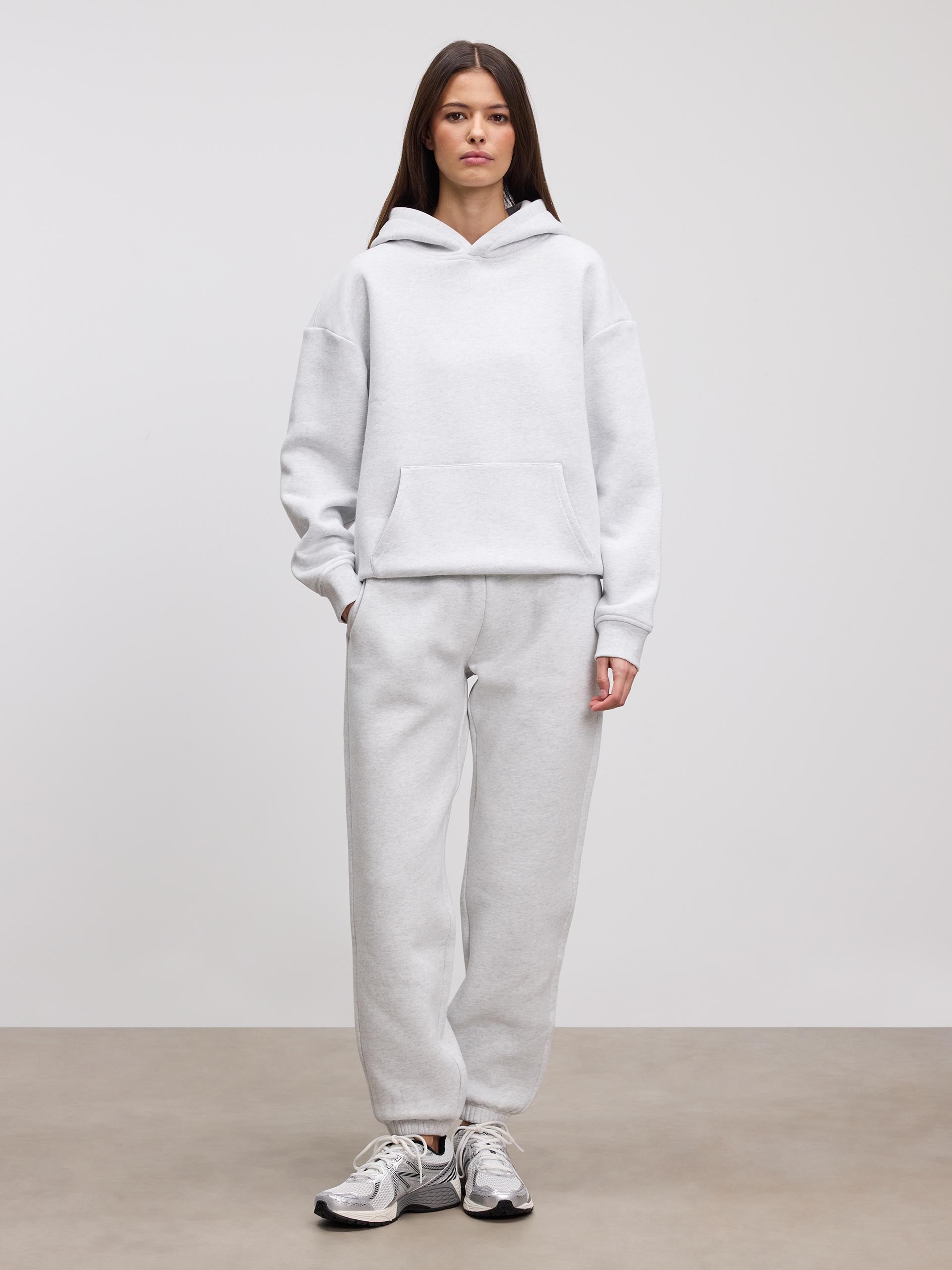 Womens Relaxed Hoodie in Marl Grey