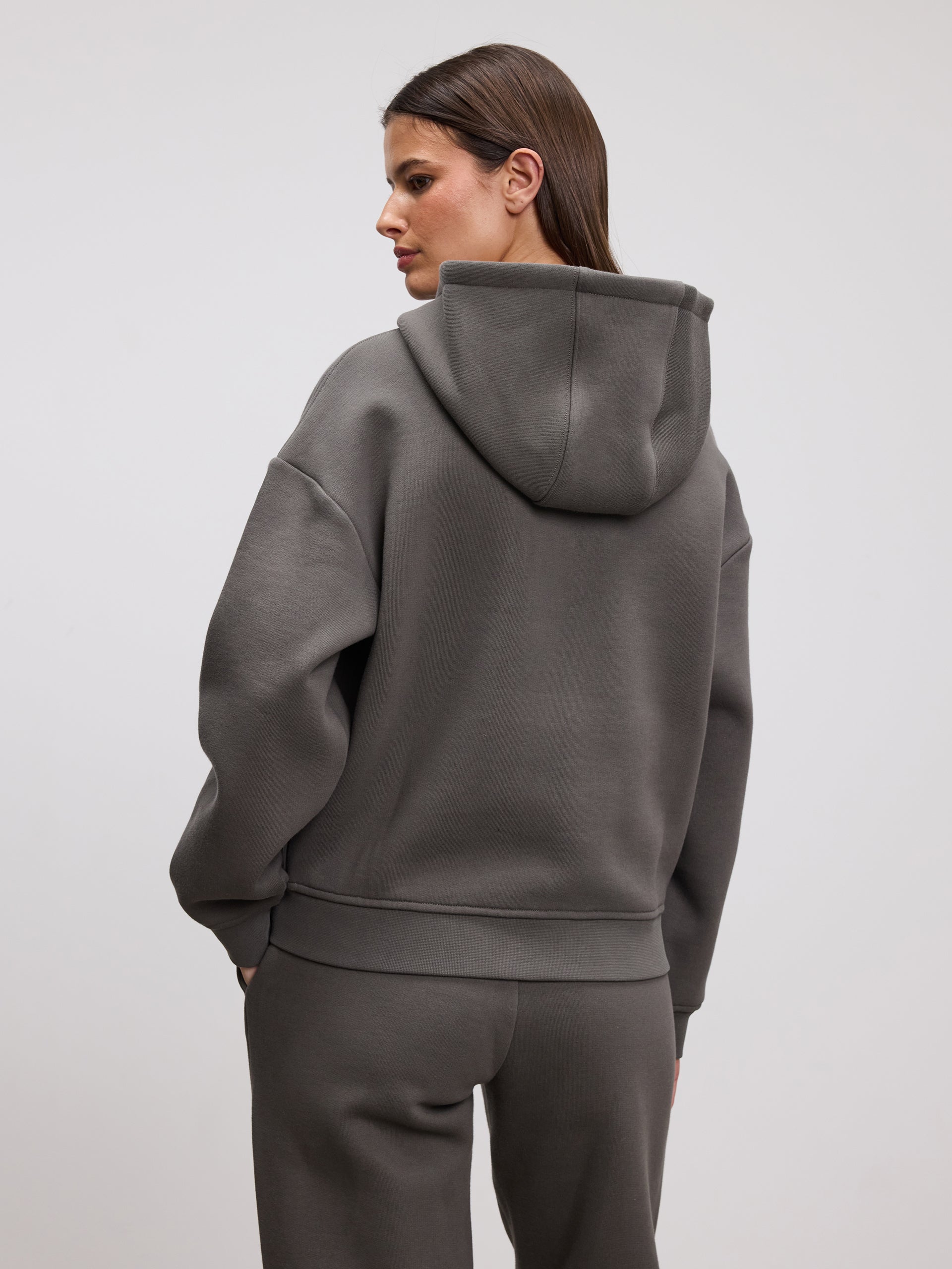 Womens Relaxed Zip Hoodie in Grey
