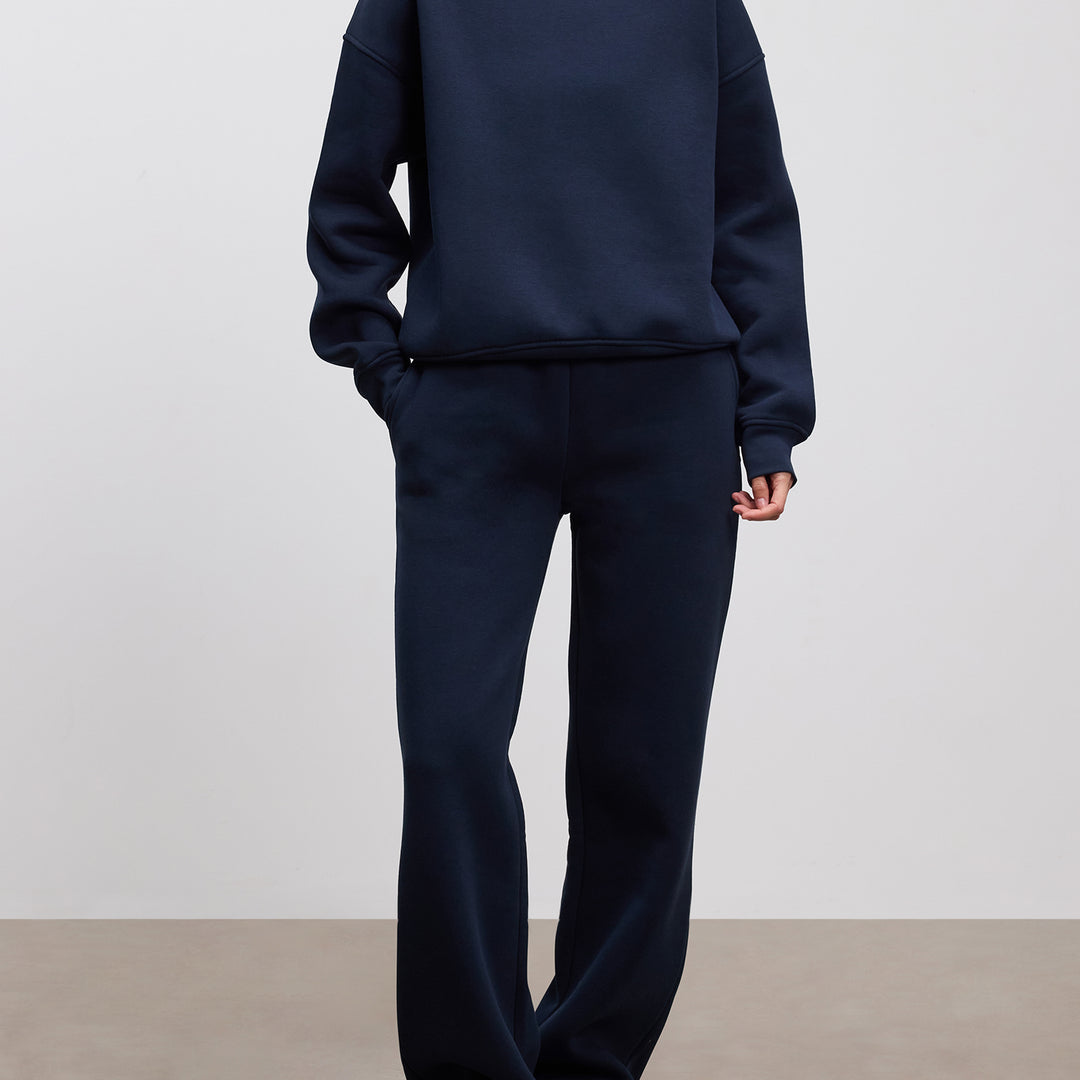 Womens Neoprene Straight Leg Jogger in Navy