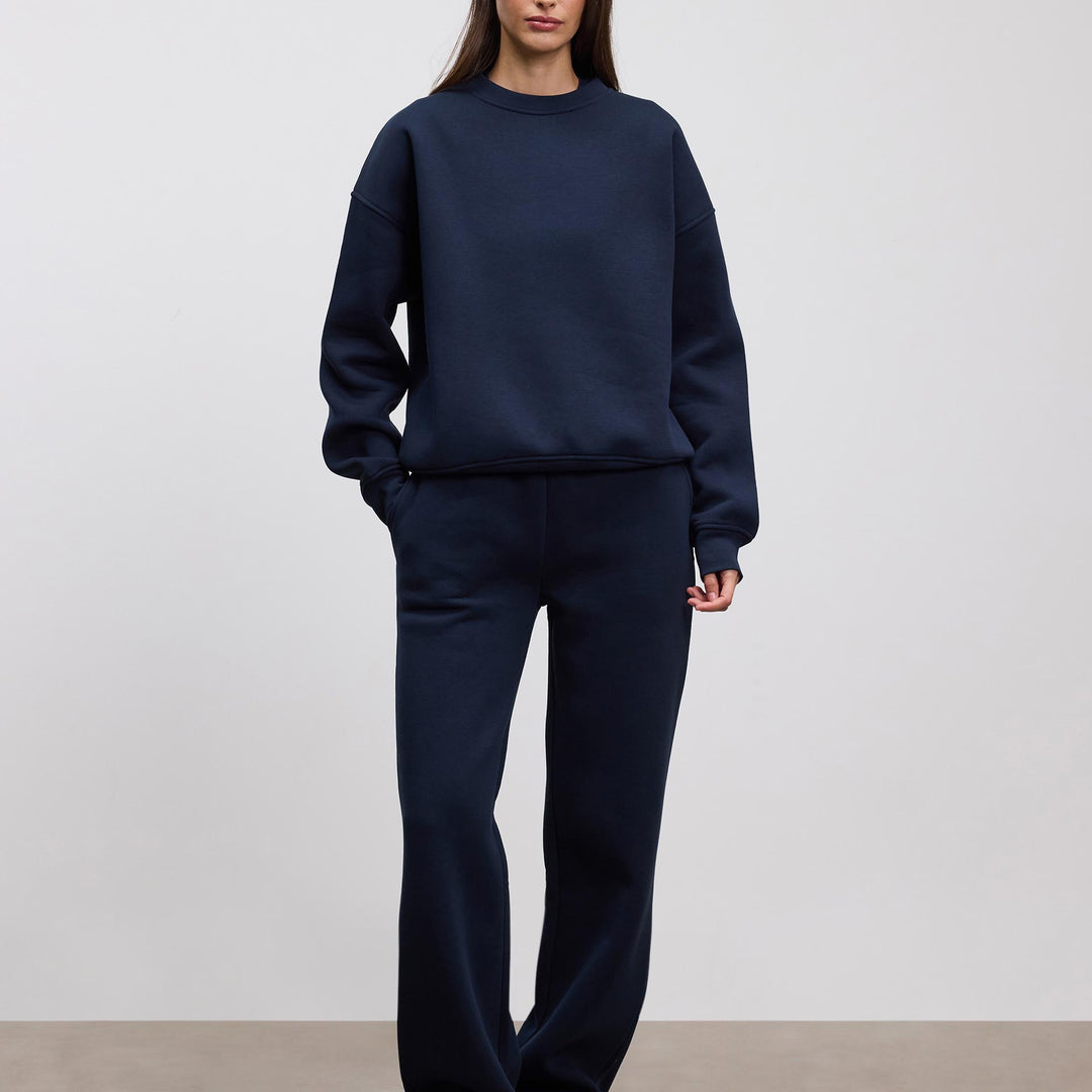 Womens Neoprene Straight Leg Jogger in Navy