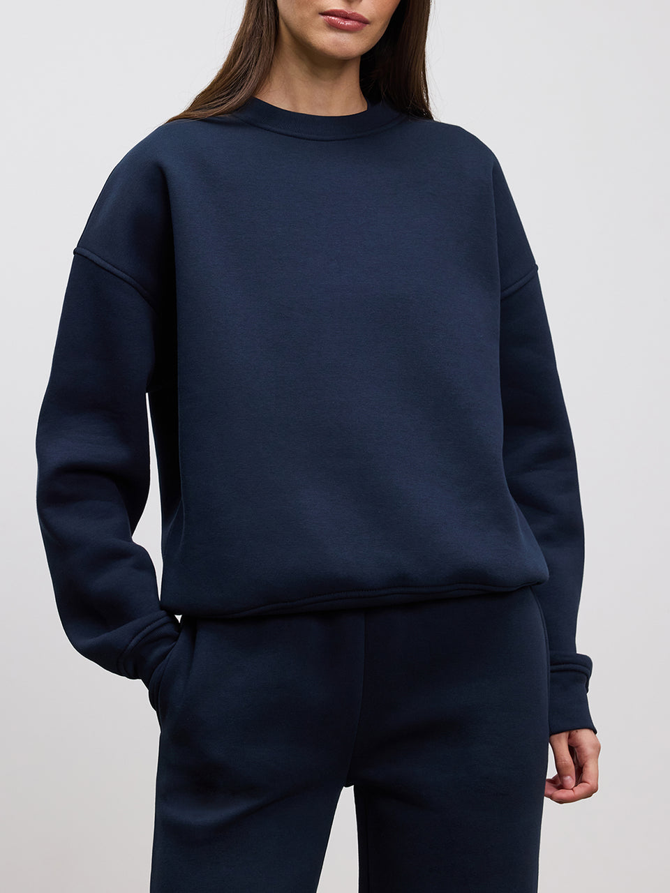 Womens Neoprene Sweatshirt in Navy