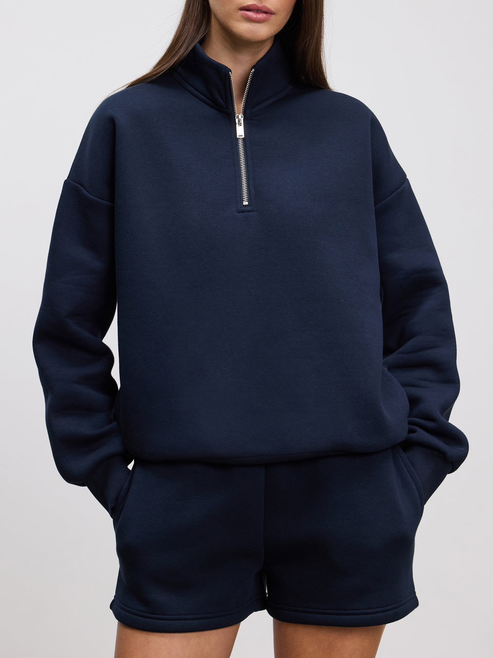 Womens Neoprene Half Zip in Navy