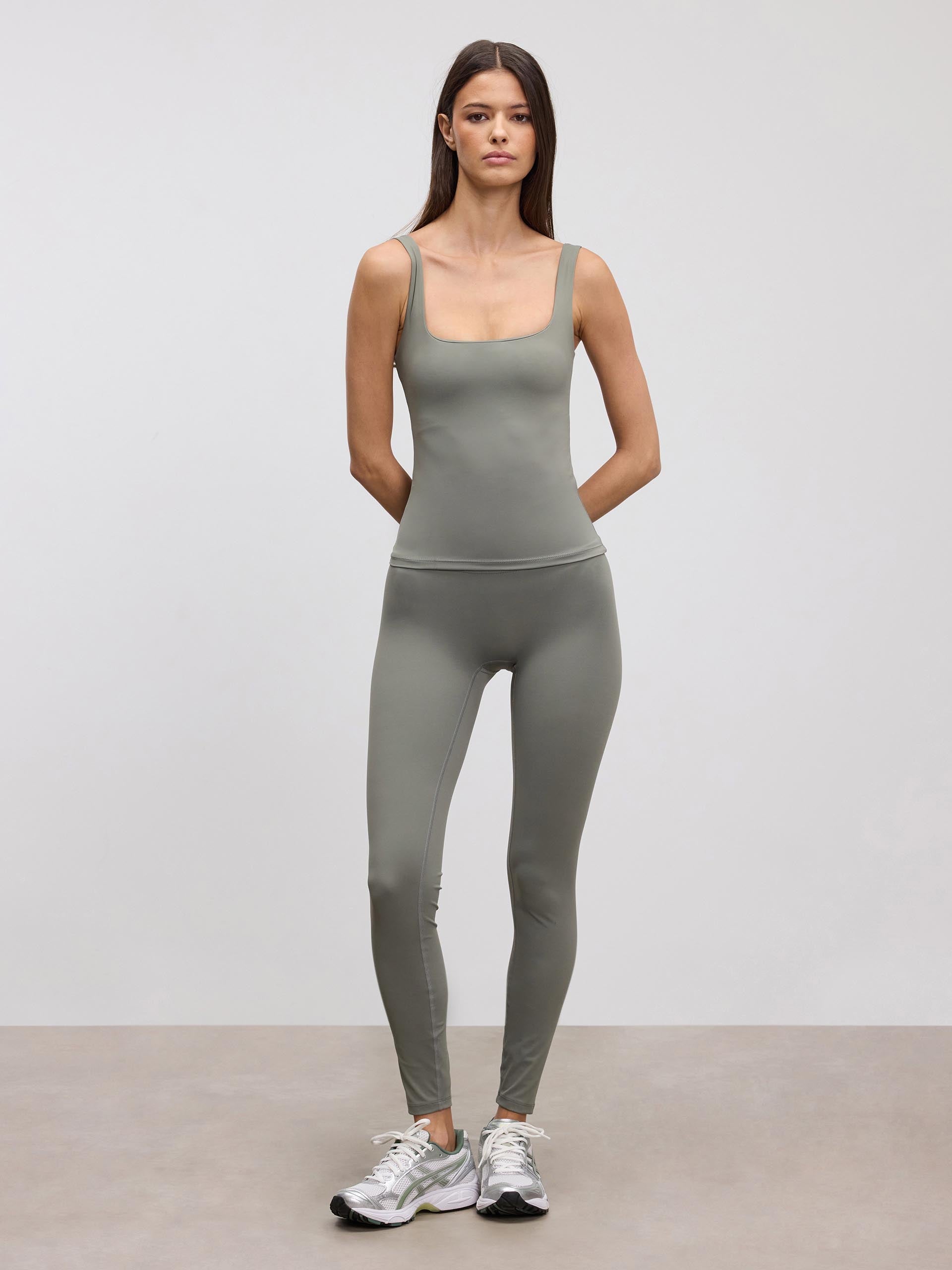 Womens Active Square Neck Vest in Sage