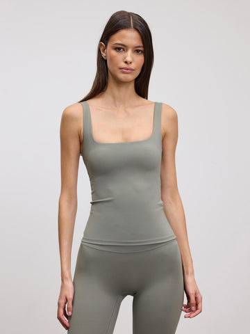 Womens Active Square Neck Vest in Sage