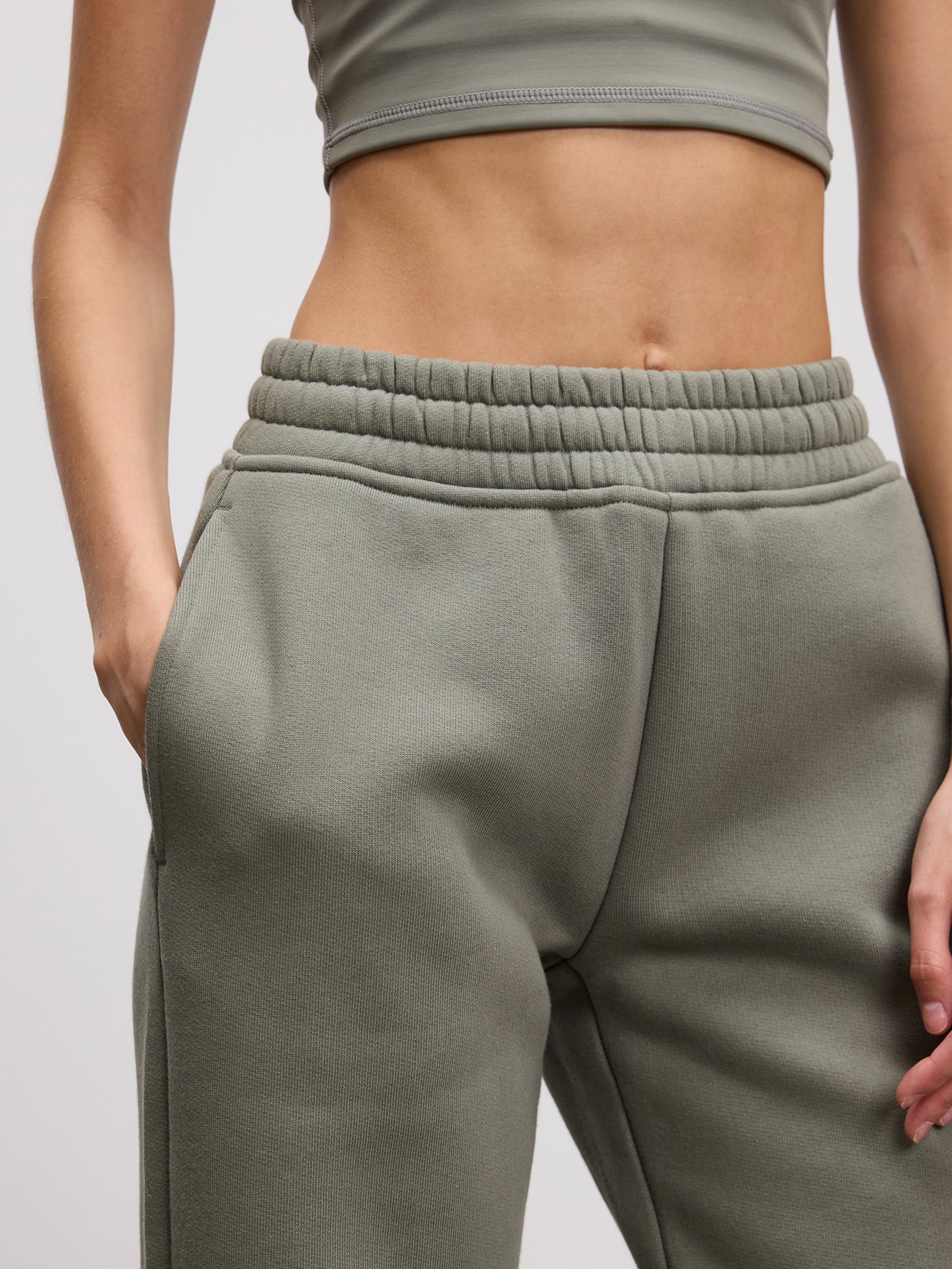 Womens Relaxed Straight Leg Jogger in Sage