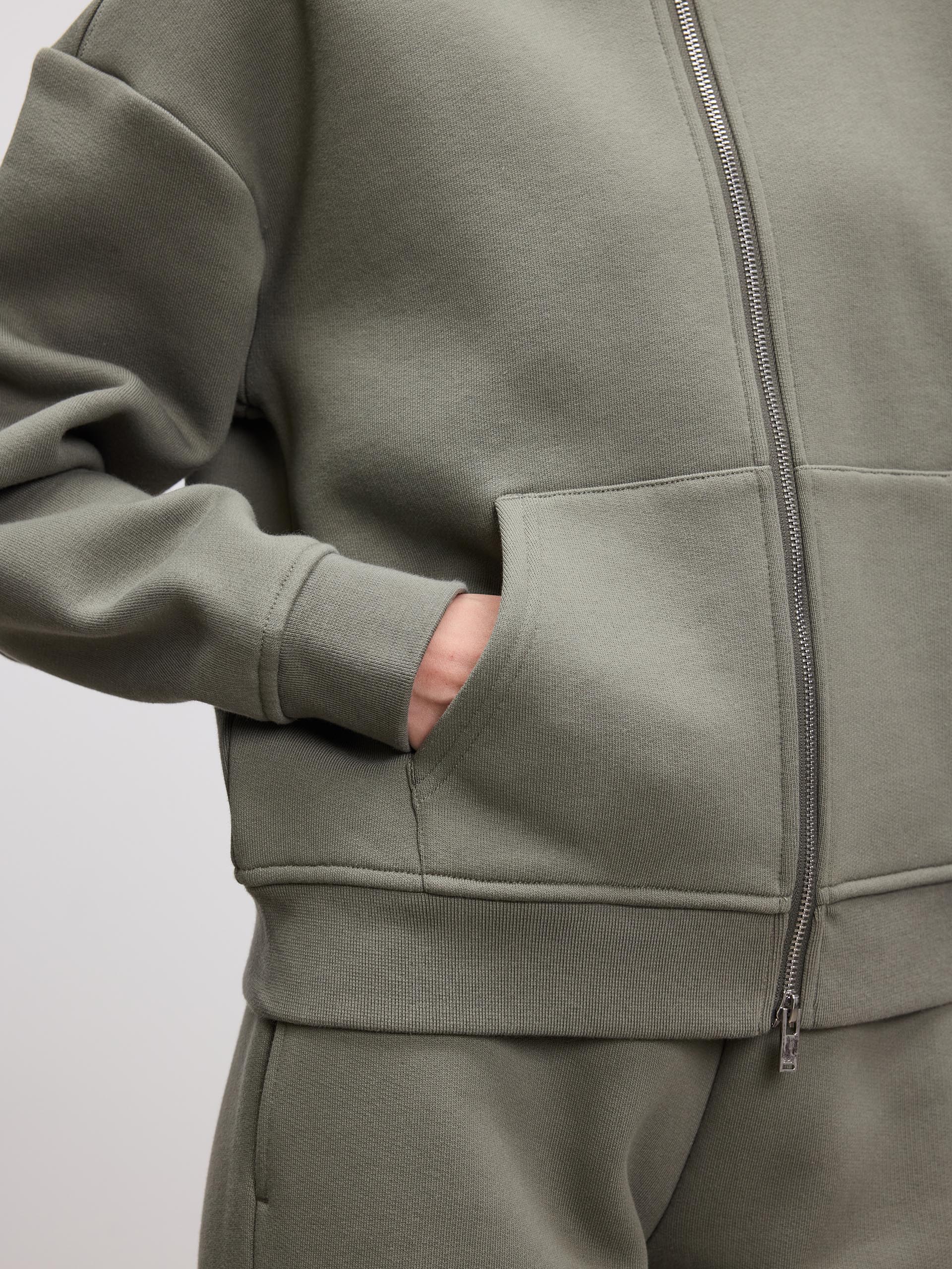 Womens Relaxed Zip Hoodie in Sage