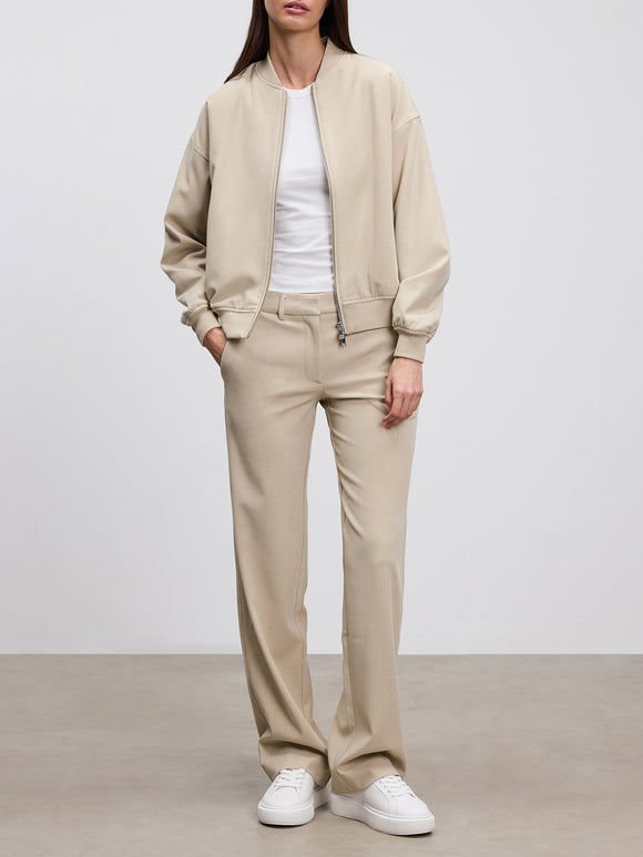 Womens Smart Tailored Trouser in Stone