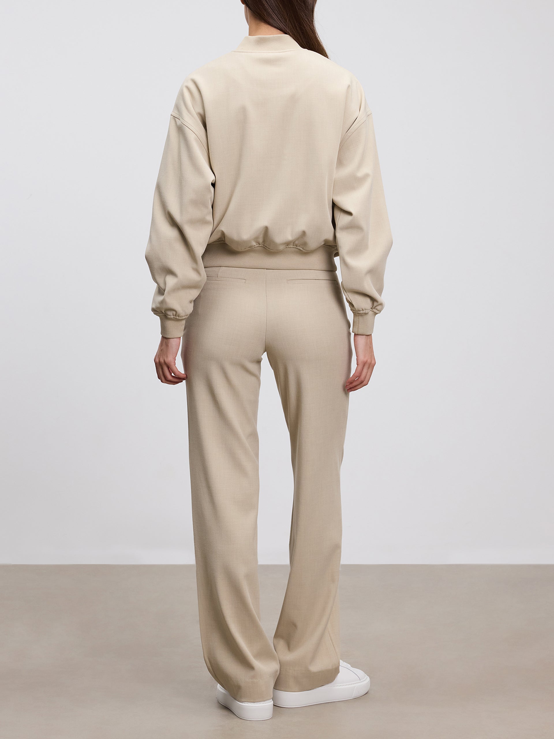 Womens Smart Tailored Trouser in Stone