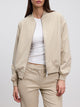 Womens Smart Bomber Jacket in Stone