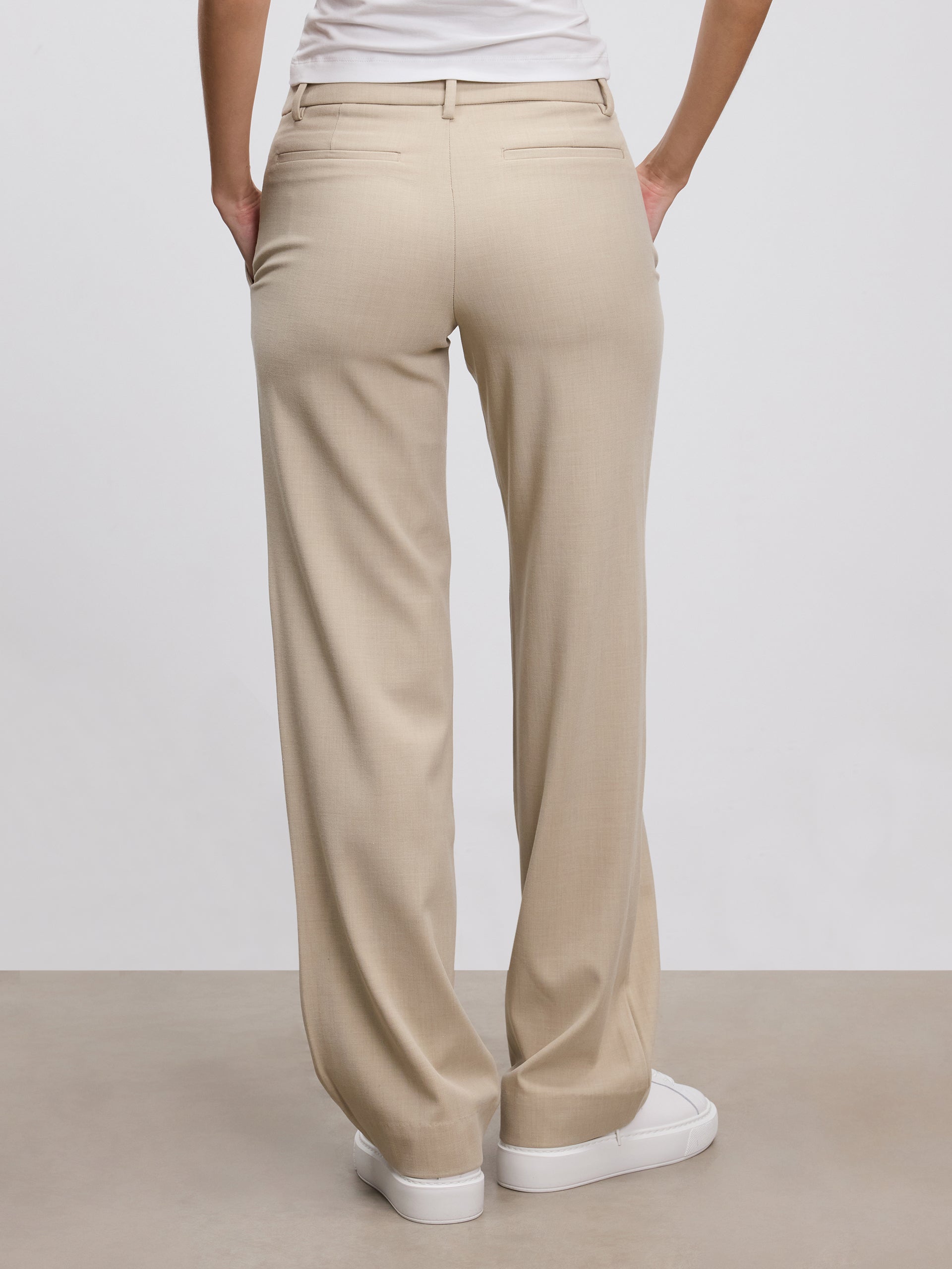 Womens Smart Tailored Trouser in Stone
