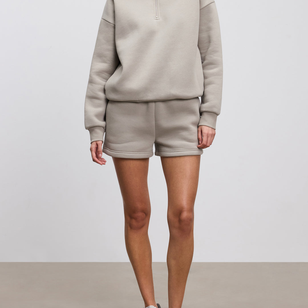 Womens Neoprene Half Zip in Stone
