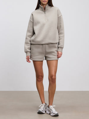 Womens Neoprene Half Zip in Stone