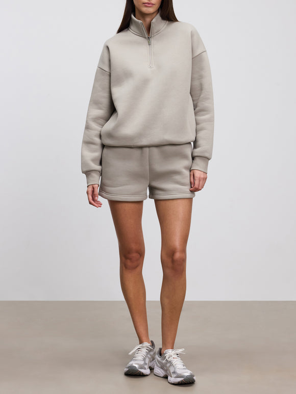 Womens Neoprene Half Zip in Stone