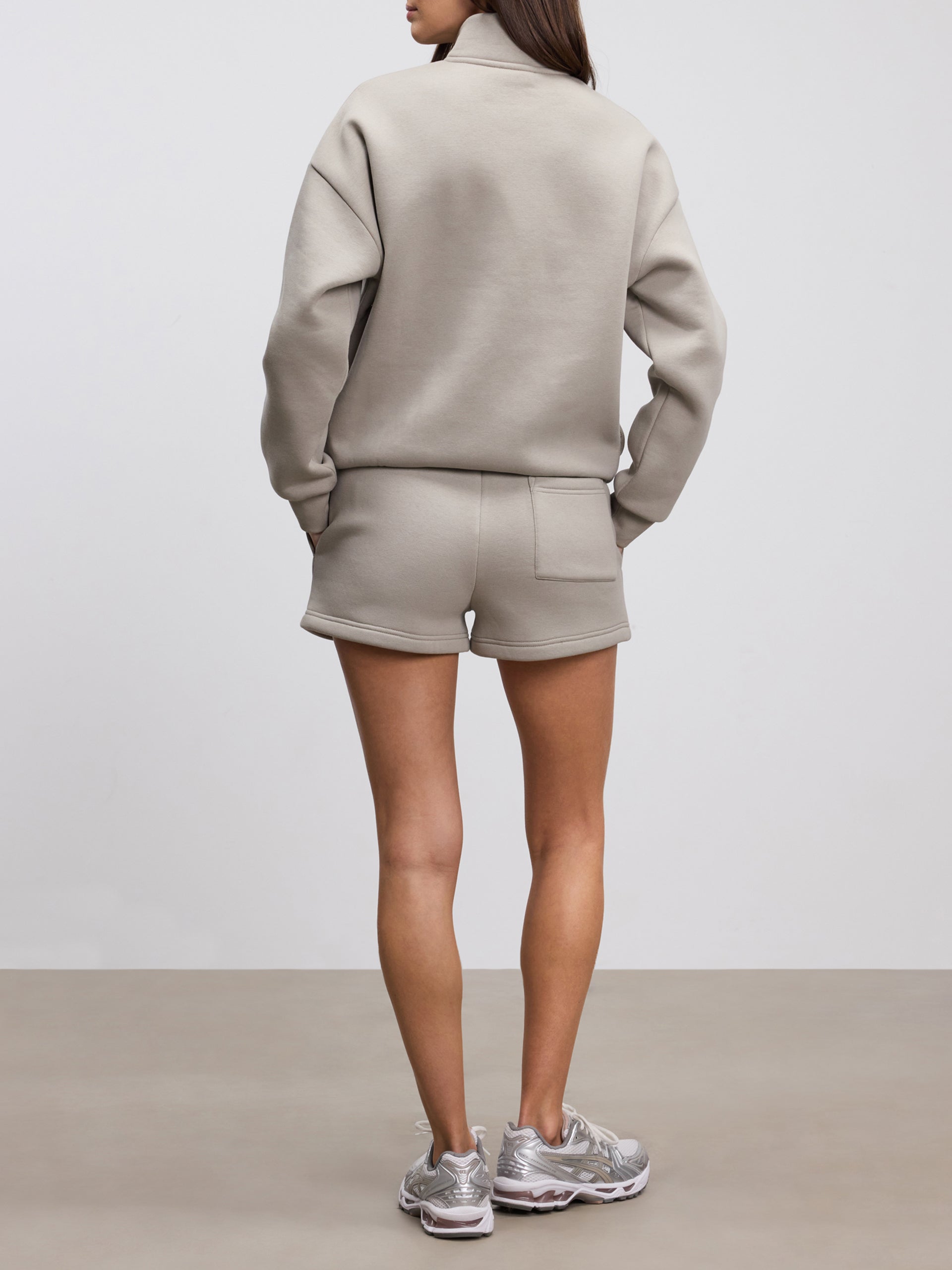 Womens Neoprene Half Zip in Stone