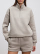 Womens Neoprene Half Zip in Stone