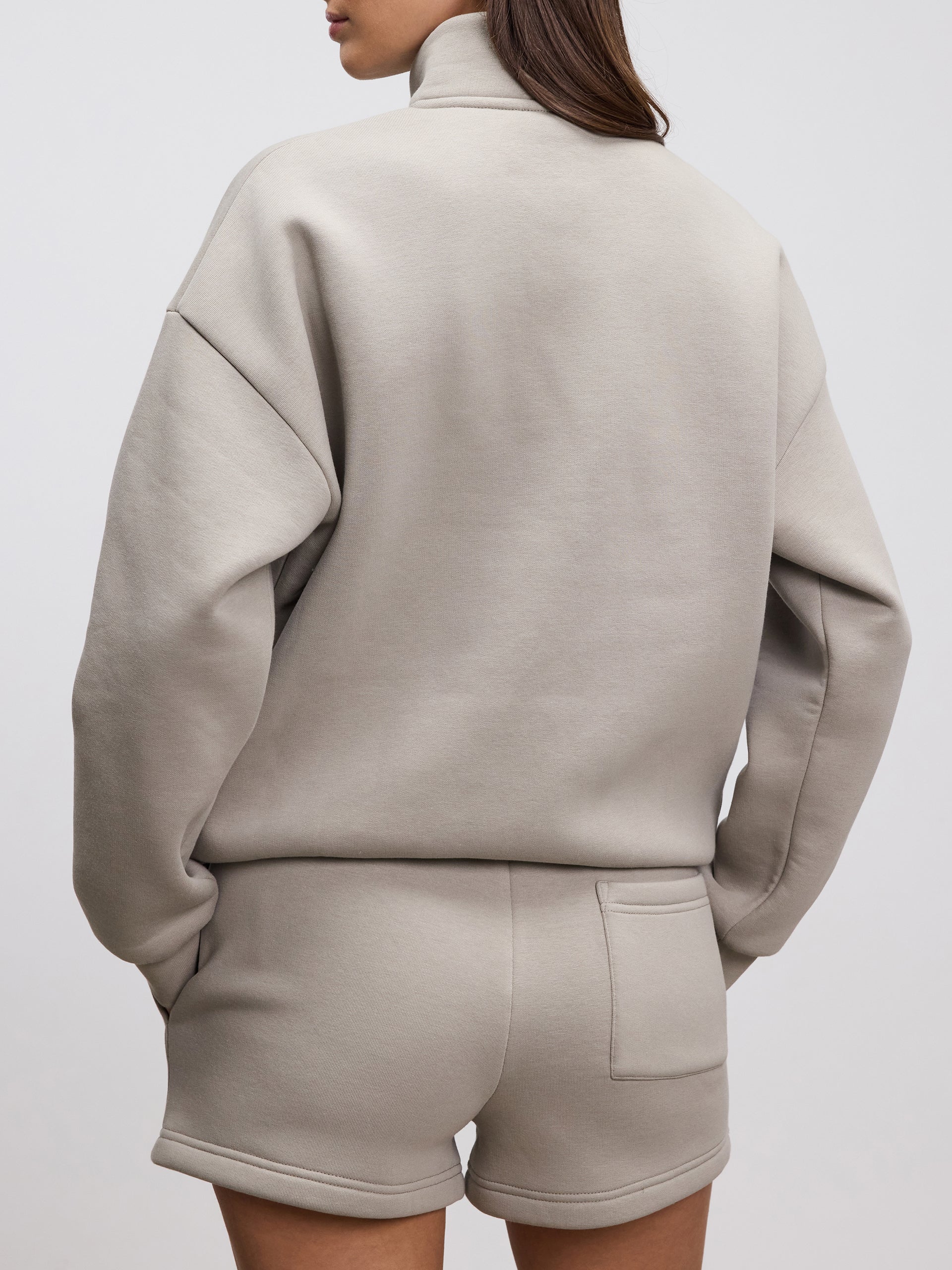 Womens Neoprene Half Zip in Stone