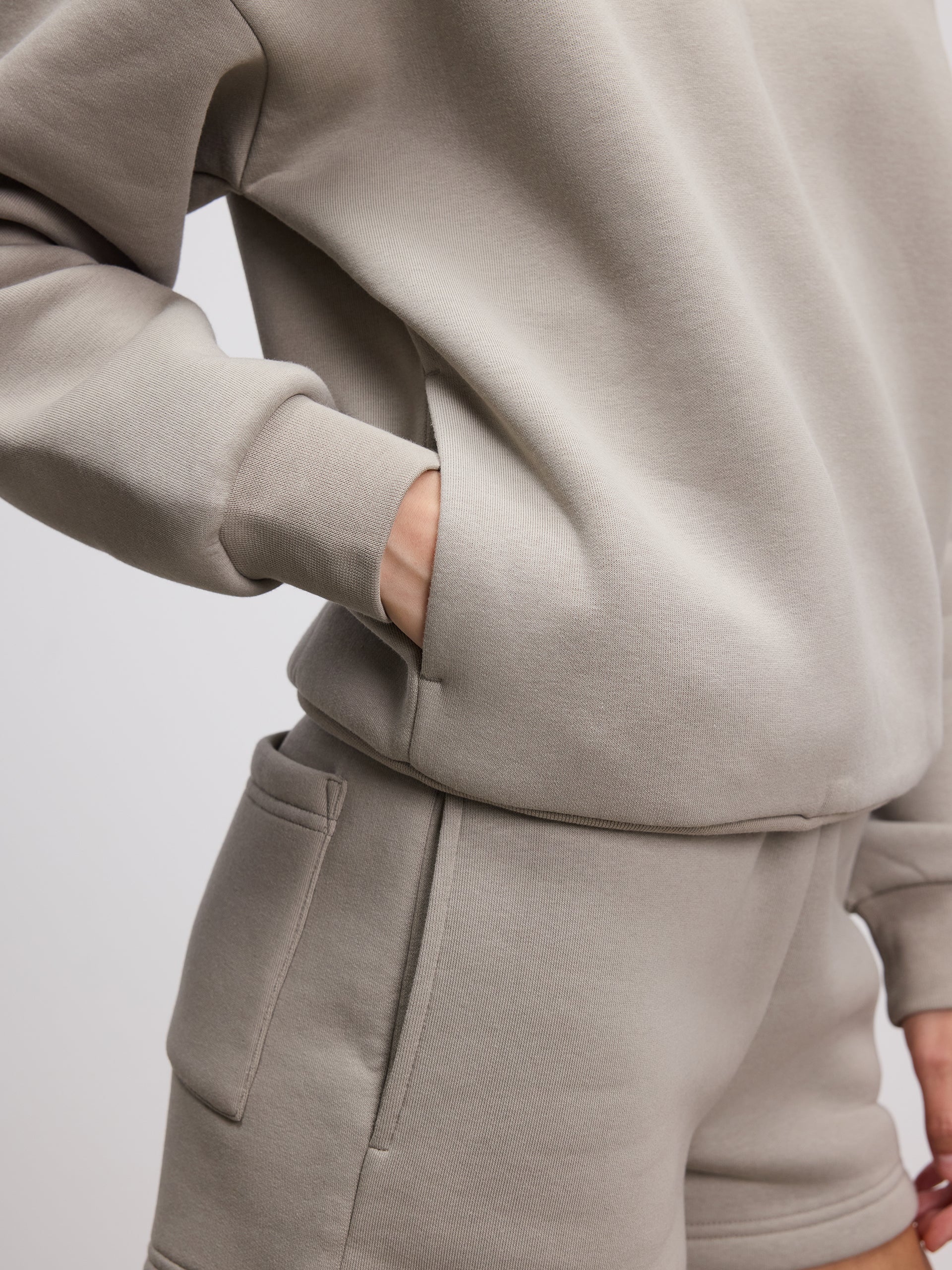 Womens Neoprene Half Zip in Stone