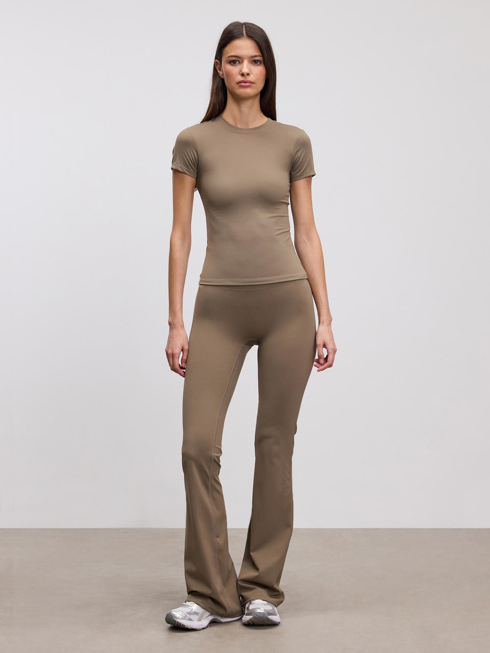 Womens Active T-Shirt in Taupe