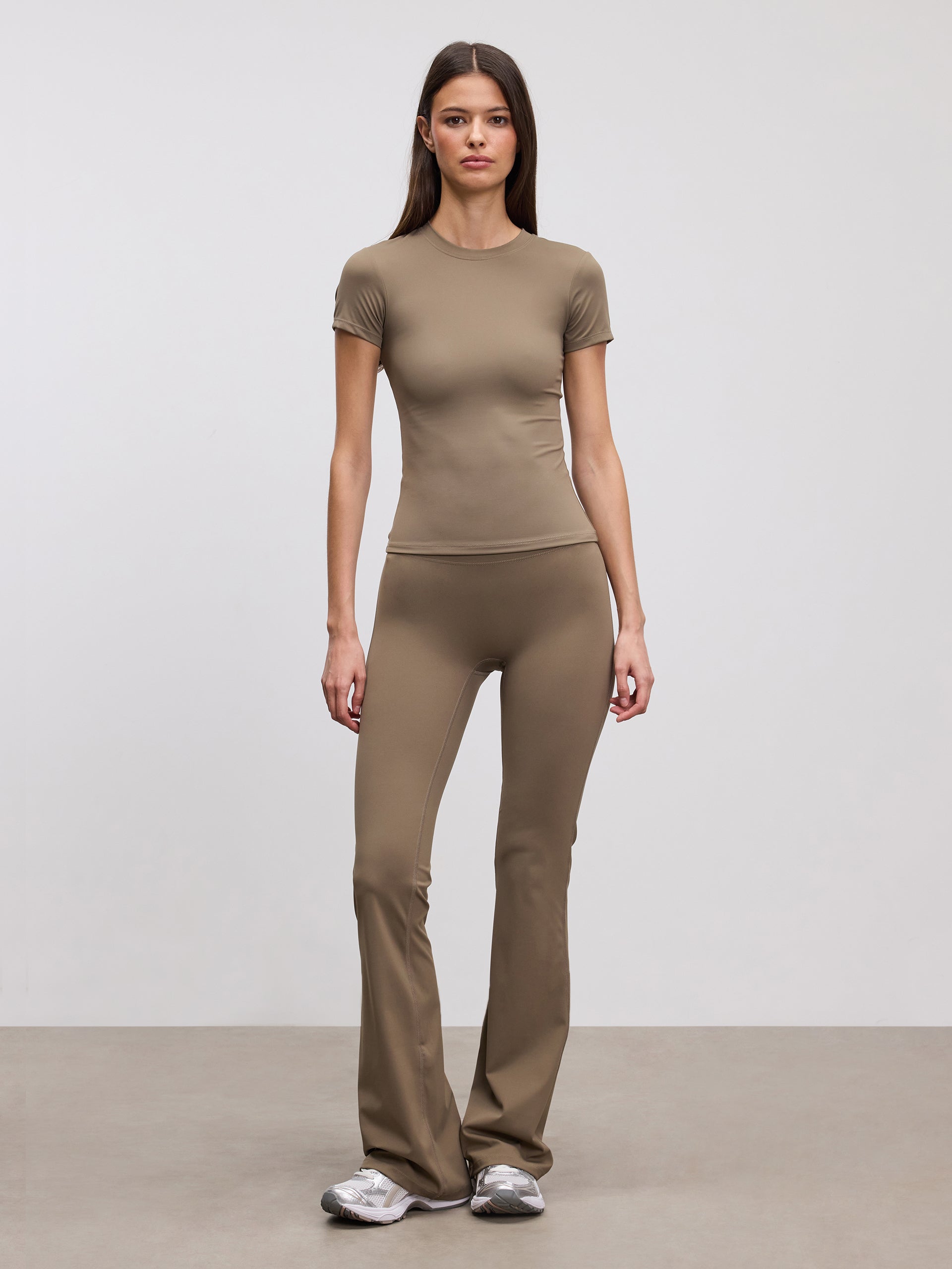 Womens Active T-Shirt in Taupe
