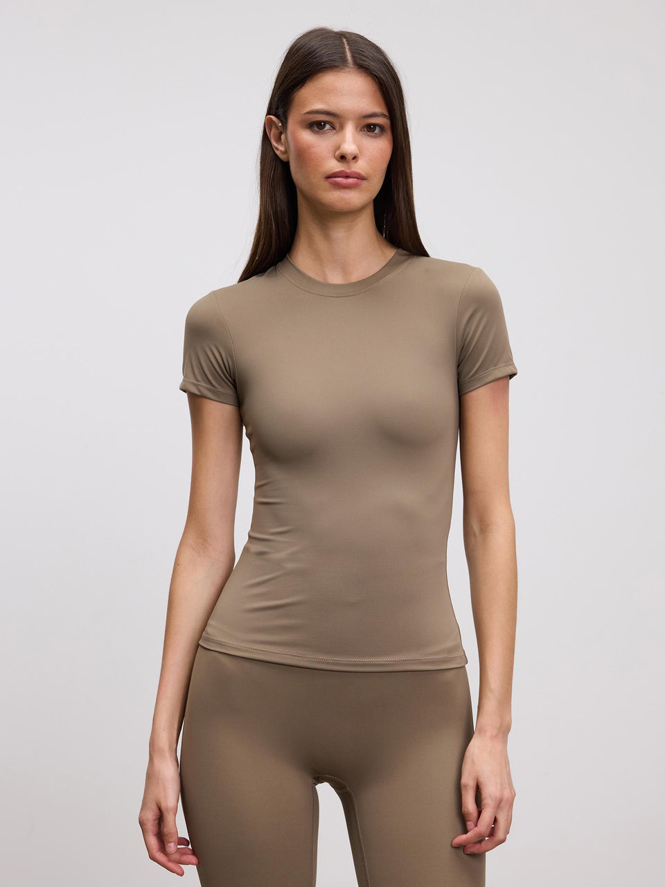 Womens Active T-Shirt in Taupe