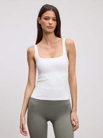 Womens Active Square Neck Vest in White