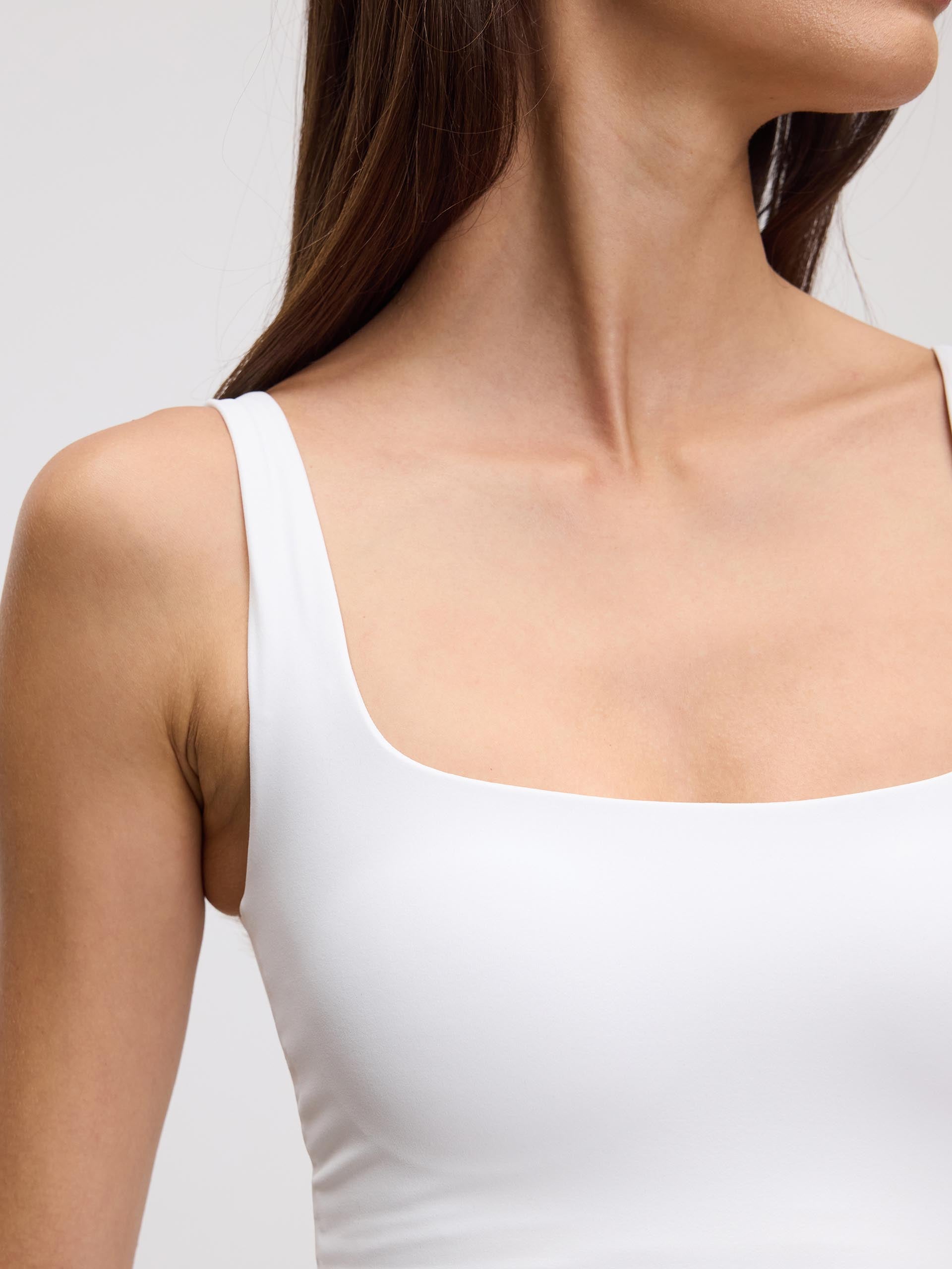 Womens Active Square Neck Vest in White