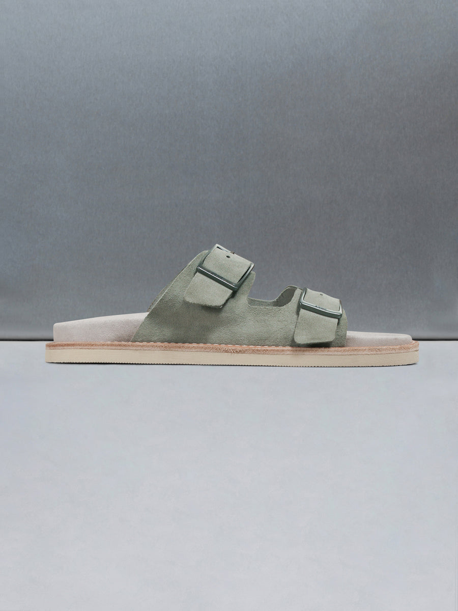 Suede Sandal in Olive