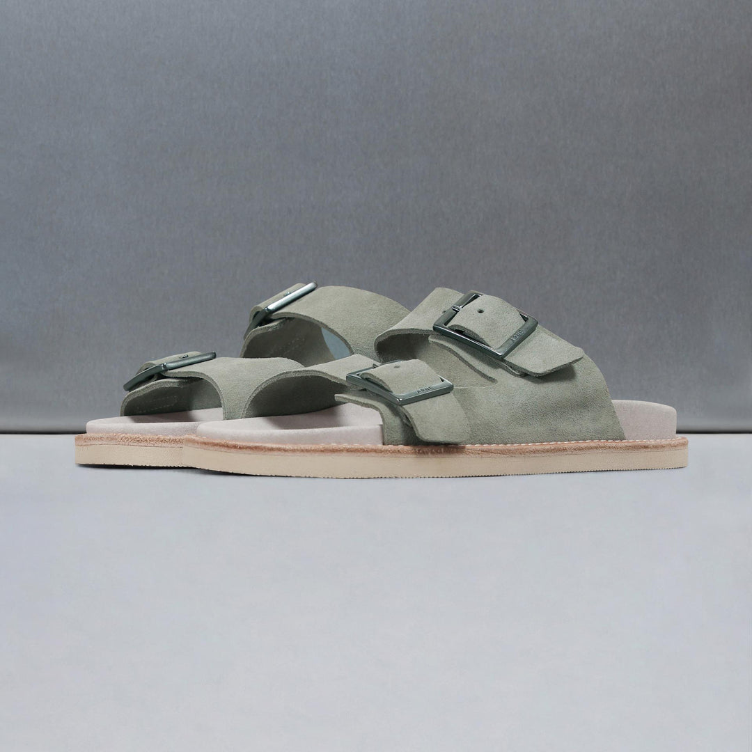 Suede Sandal in Olive