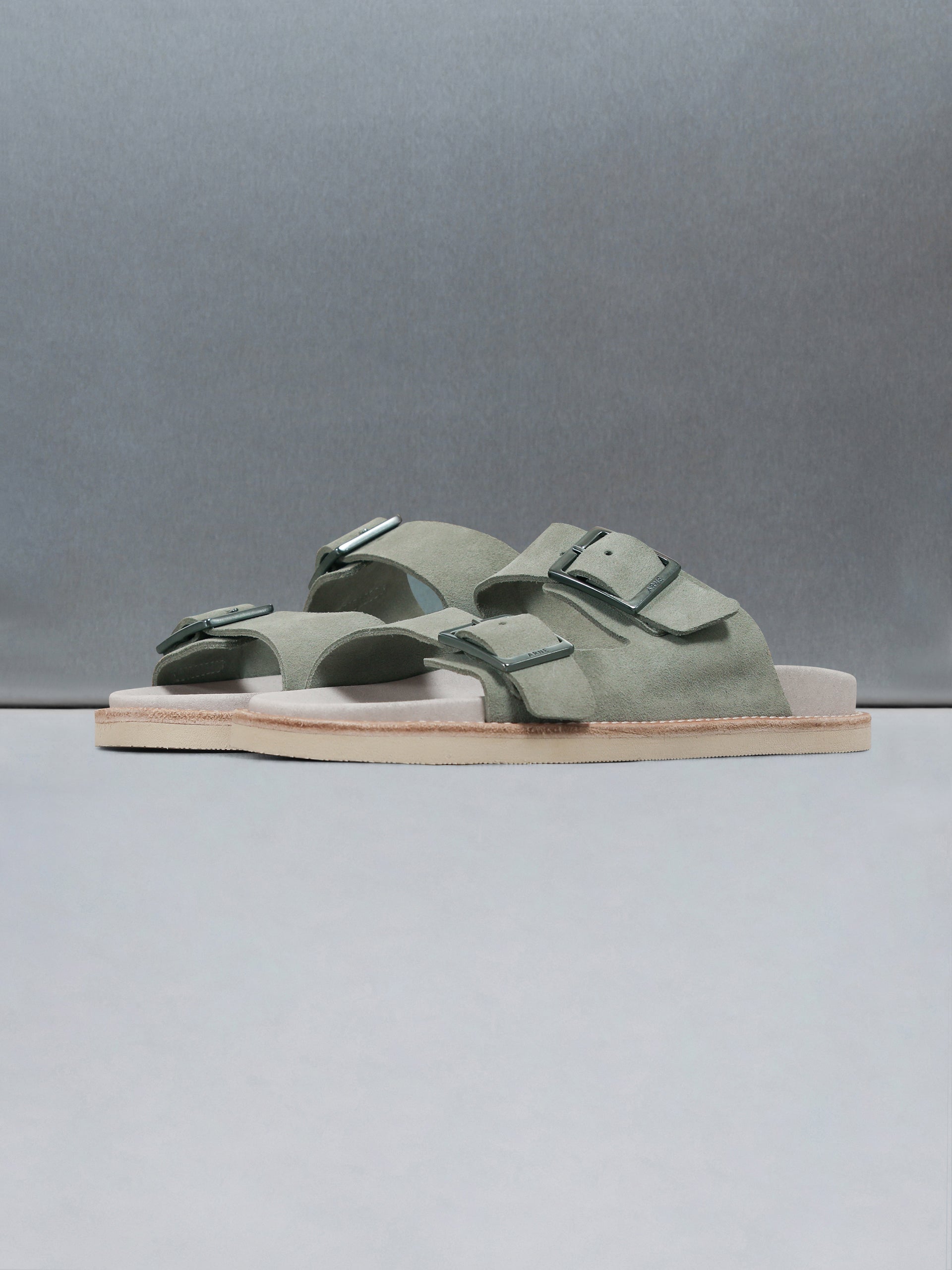 Suede Sandal in Olive