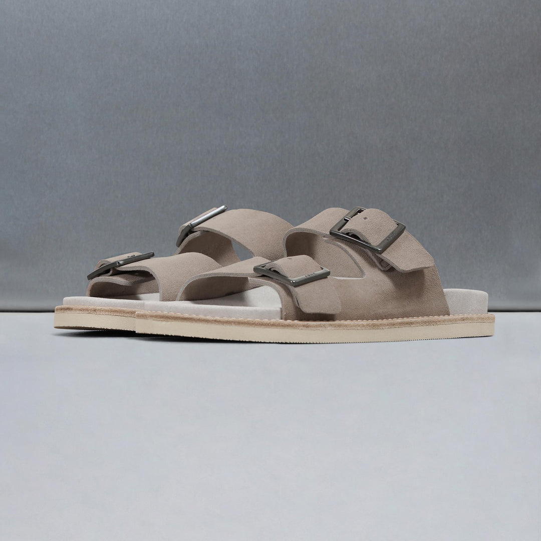 Suede Sandal in Dark Stone