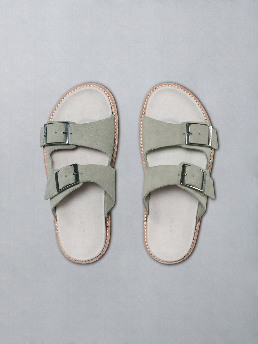 Suede Sandal in Olive