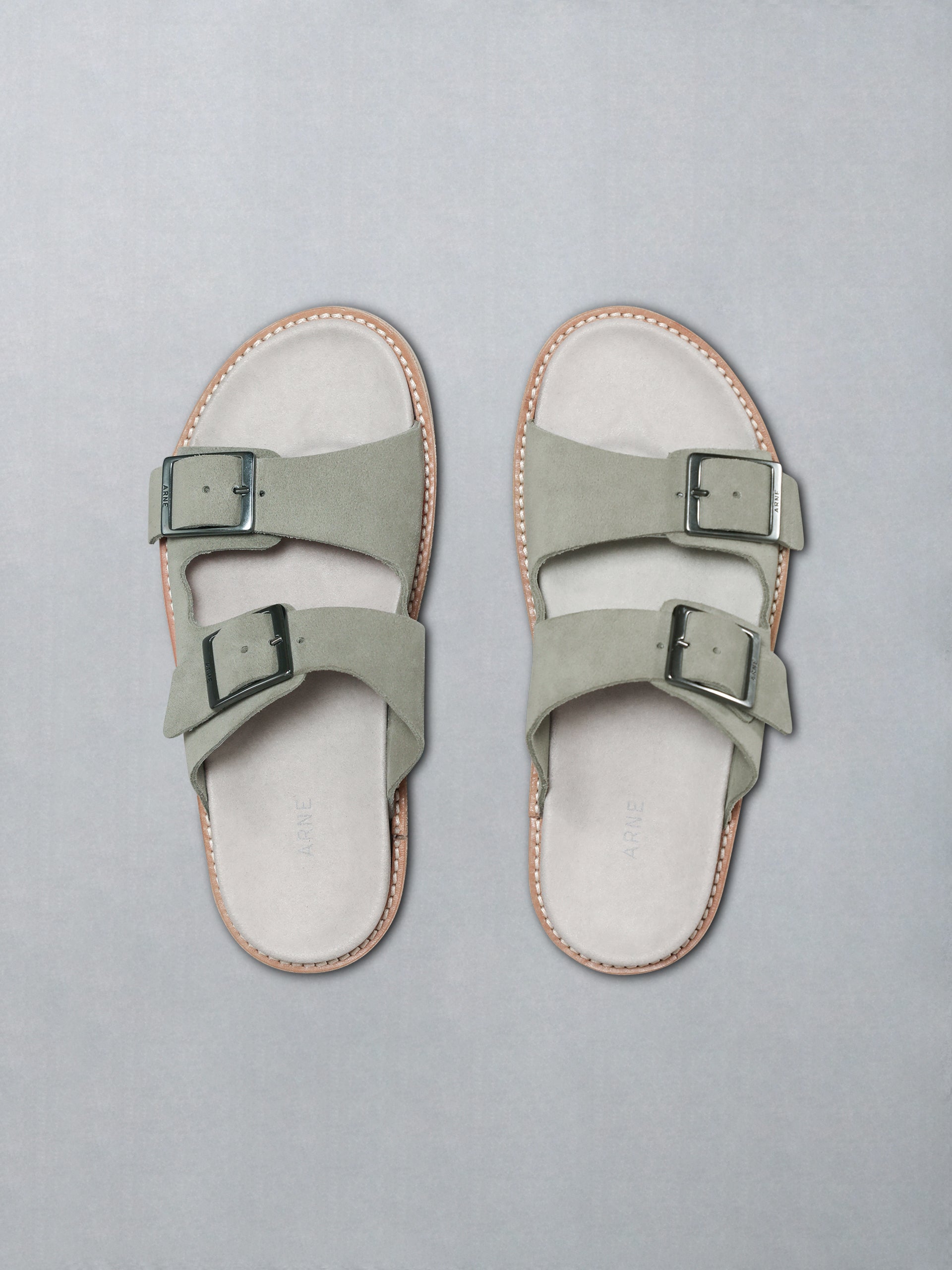 Suede Sandal in Olive