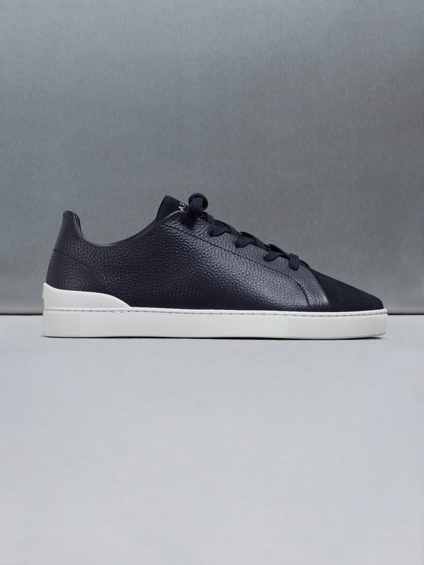 Low Trainer Tumbled Leather in Navy