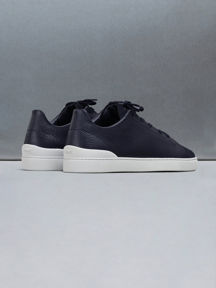 Low Trainer Tumbled Leather in Navy