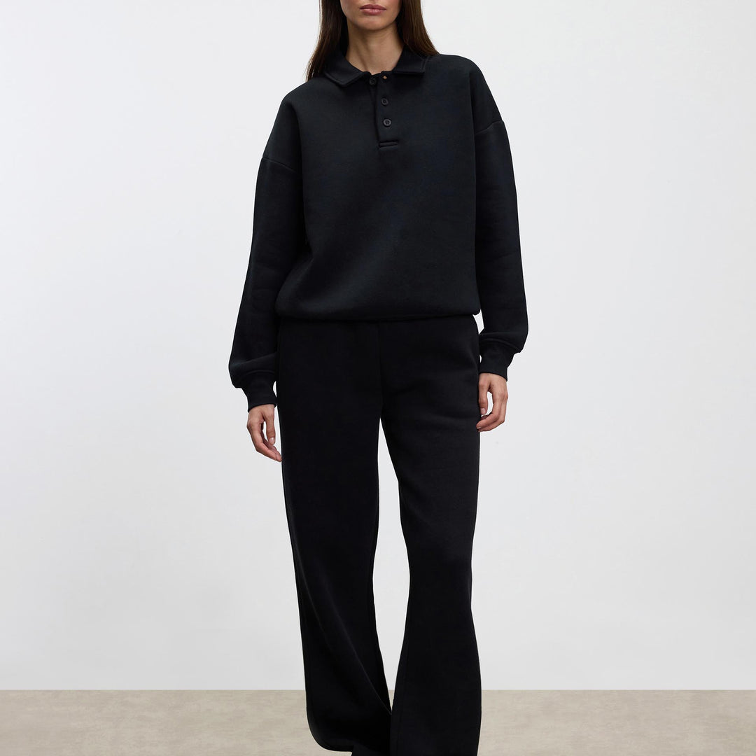 Womens Neoprene Straight Leg Jogger in Black