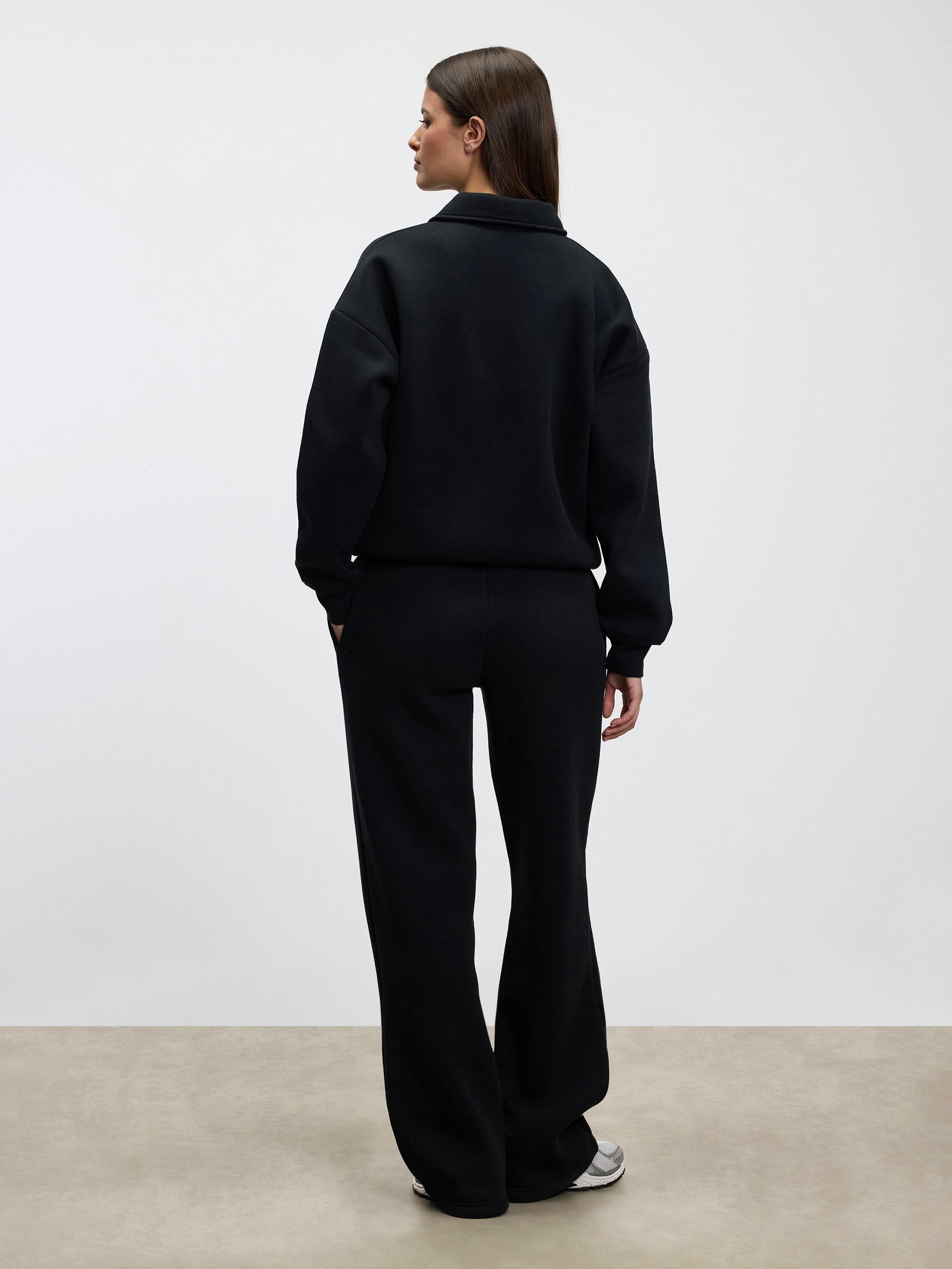Womens Neoprene Straight Leg Jogger in Black