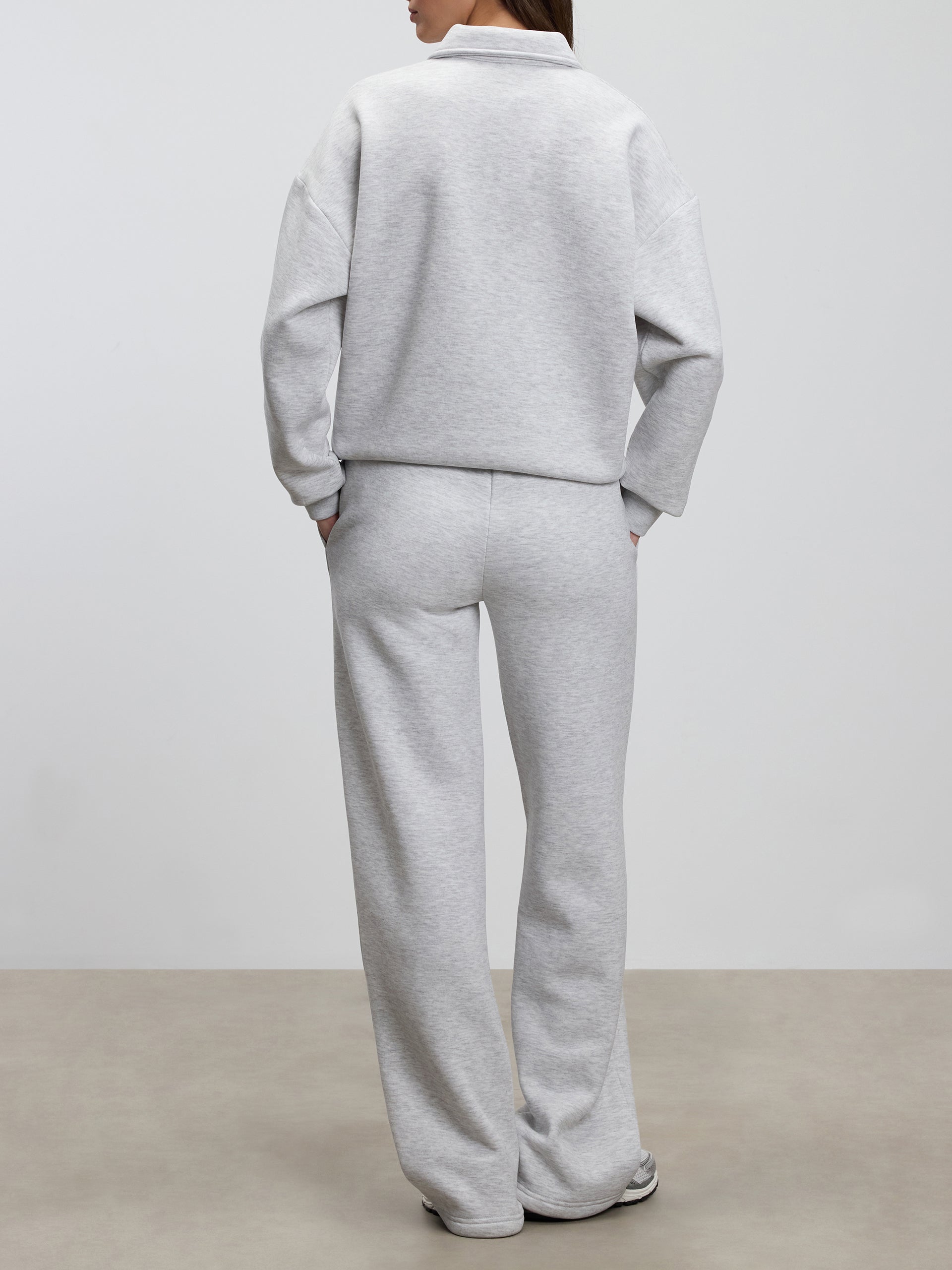 Womens Neoprene Long Sleeve Polo Shirt in Marl Grey