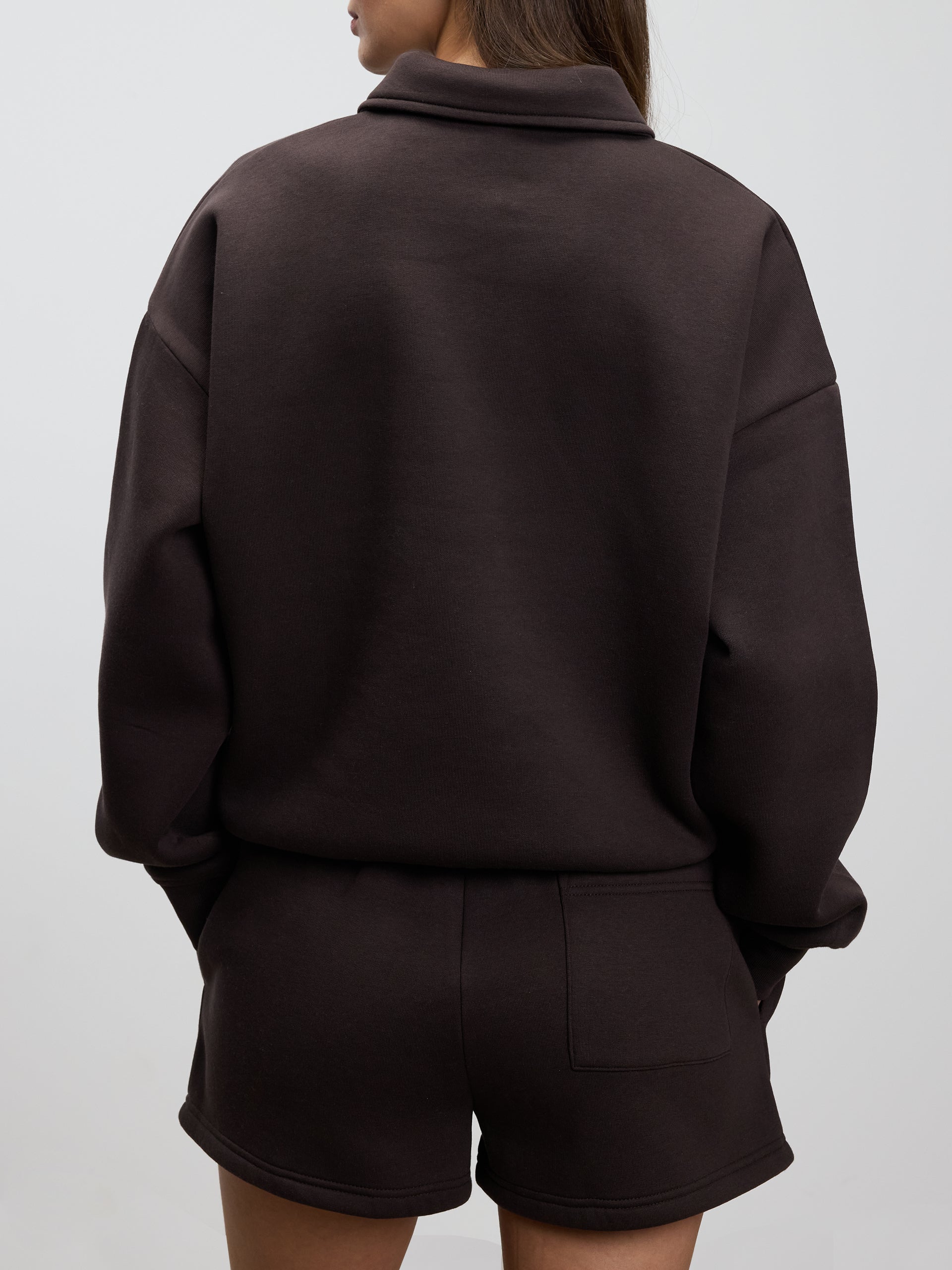 Womens Neoprene Long Sleeve Polo Shirt in Brown
