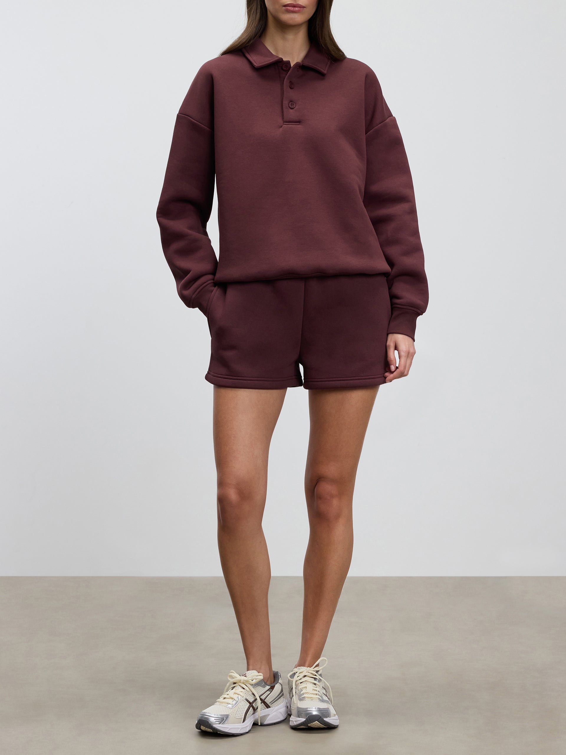 Womens Neoprene Short in Burgundy