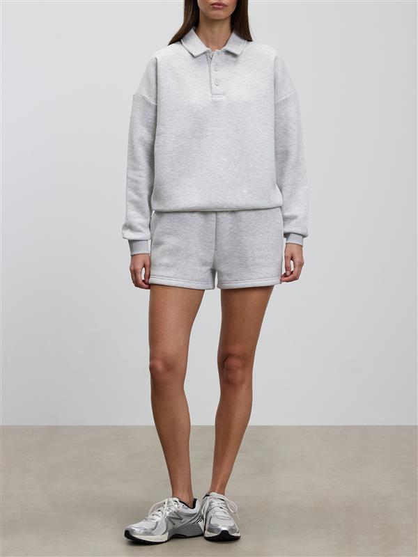Womens Neoprene Long Sleeve Polo Shirt in Marl Grey