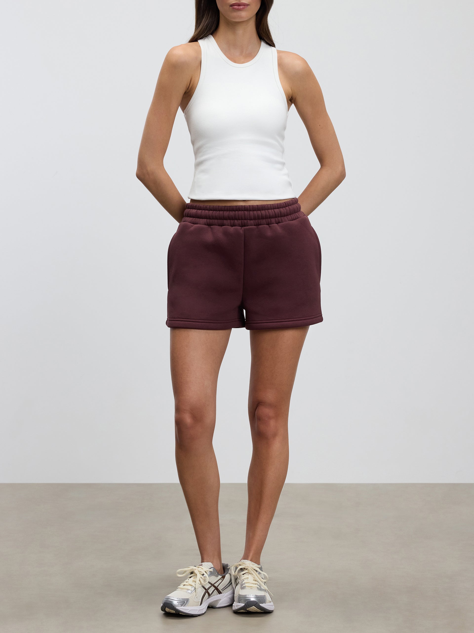 Womens Neoprene Short in Burgundy